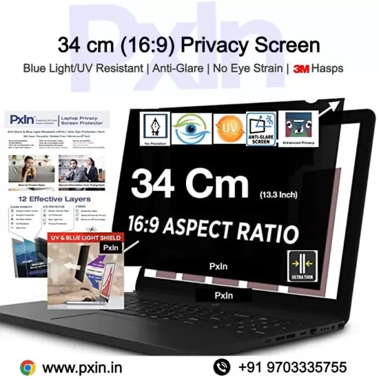 34 cm privacy screen filter (16:9) | anti glare